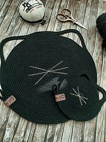 Úžitkový textil - Sada prestieraní - čierna mačka - 16571177_