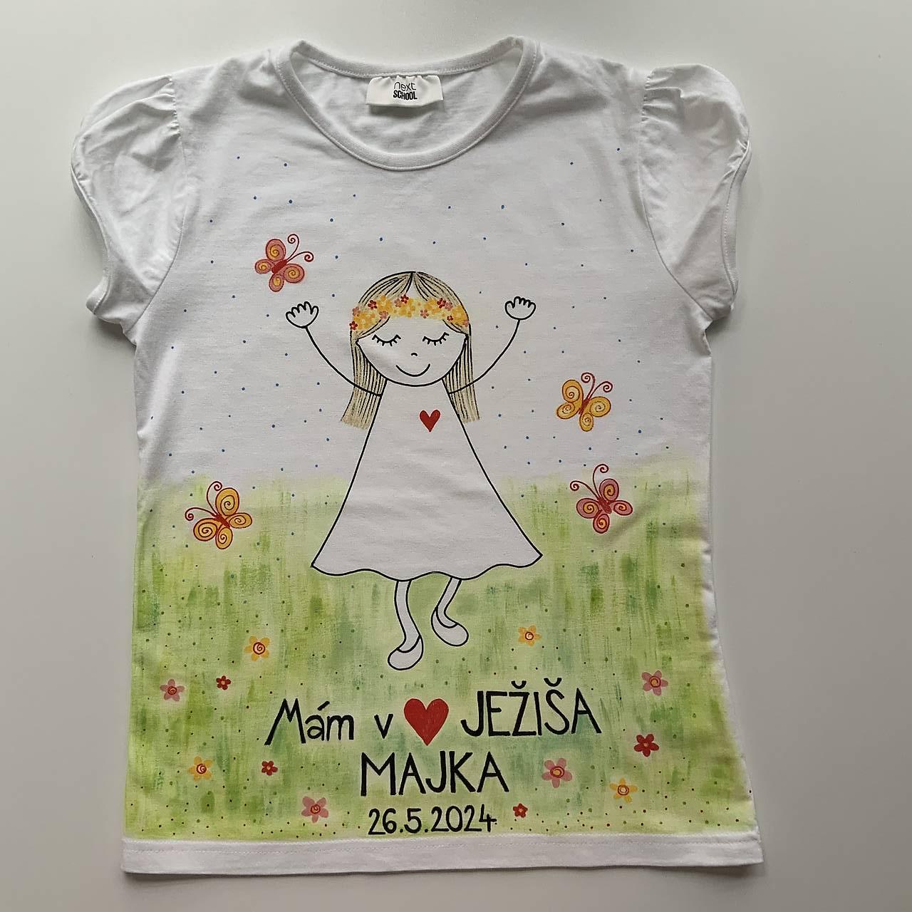 Maľované tričko na pamiatku prvého svätého prijímania (so svetlými vlasmi 2)