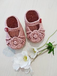 Detské topánky - Sandálky s kvetinkou (staroružové) - 16571285_