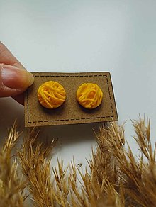 Náušnice - Žltá mini motanica - 16572844_