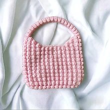 Kabelky - Háčkovaná mini kabelka/ crochet popcorn bag (Ružová) - 16571397_