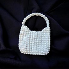 Kabelky - Háčkovaná mini kabelka/ crochet popcorn bag (Biela) - 16571399_