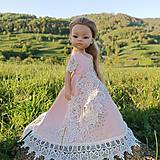 Hračky - Ružové kamienkové šaty pre bábiku Paola reina - 16574586_