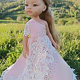 Hračky - Ružové kamienkové šaty pre bábiku Paola reina - 16574587_