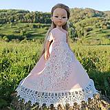 Hračky - Ružové kamienkové šaty pre bábiku Paola reina - 16574589_