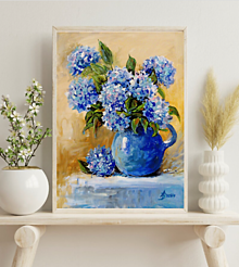 Obrazy - Modré hortenzie - 16573606_