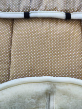 Detský textil - VLNIENKA novorodenecká zmenšovacia vložka do autosedačky  Cybex Cloud T i-Size Plus proti poteniu Bodka beige - 16574005_