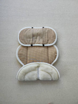 Detský textil - VLNIENKA novorodenecká zmenšovacia vložka do autosedačky  Cybex Cloud T i-Size Plus proti poteniu Bodka beige - 16574006_