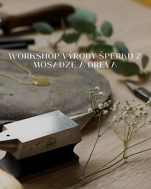 Workshop personalizovaný šperk mosadz+drevo JÚL