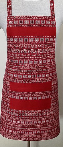 Úžitkový textil - Zastera - Čičmany červená - 16574833_