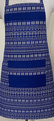 Úžitkový textil - Zastera - Čičmany modrá - 16574840_