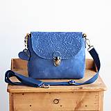 Kabelky - Kožená kabelka *Suede Cobalt Blue* - 16573127_
