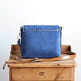 Kabelky - Kožená kabelka *Suede Cobalt Blue* - 16573129_