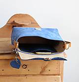Kabelky - Kožená kabelka *Suede Cobalt Blue* - 16573132_