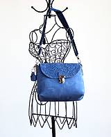 Kabelky - Kožená kabelka *Suede Cobalt Blue* - 16573135_