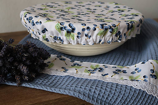 Úžitkový textil - Čiapka na misu 26-28 cm čučoriedky - 16573263_
