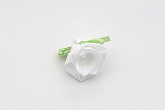 Svadobné pierka - Pierko bielo-svetlo zelené ruža - 16573751_