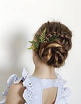 Ozdoby do vlasov - Kvetinový hrebienok a vlásenky "papradie" - 16574950_