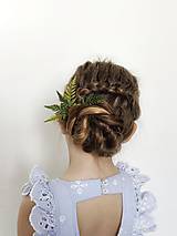 Ozdoby do vlasov - Kvetinový hrebienok a vlásenky "papradie" - 16574951_