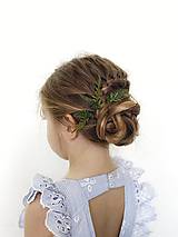 Ozdoby do vlasov - Kvetinový hrebienok a vlásenky "papradie" - 16574952_