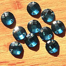 Iný materiál - Našívacie kamienky kruh 10mm (štvorčekový povrch) (svetlo modré) - 16573143_