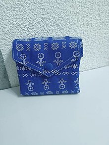 Nákupné tašky - Nákupna skladacia taška Čičmany  (Modrá) - 16574311_