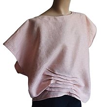 Topy, tričká, tielka - Ľanový top Štruktúry - light rose - 16573733_