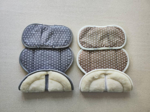 Detský textil - VLNIENKA podložka do autosedačky vajíčko dvojčiatka Cybex Aton 5 100% Merino Top Super wash Natural Hviezdičky - 16576792_