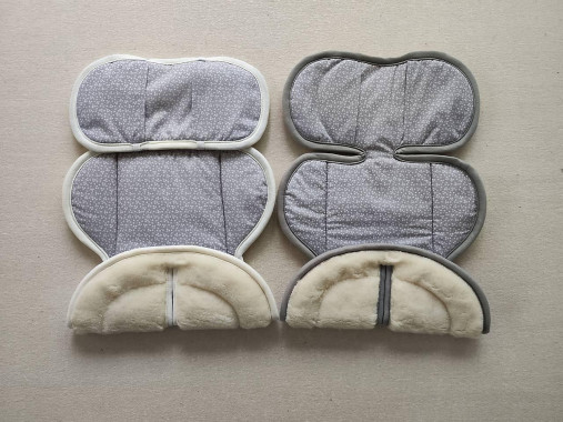 Detský textil - VLNIENKA podložka do vajíčka  0/13 kg 100% Merino Top Super wash Natural  Kvietky šedé - 16576804_