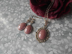 Sady šperkov - Sada v staroružovej perleťovej - 16576421_