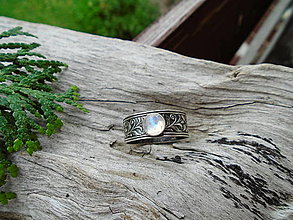 Prstene - Strieborny prsteň Ag 925 Mesačný kameň - 16575304_