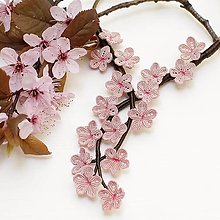 Náhrdelníky - "Sakura" Makramé náhrdelník - 16576820_