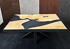 Nábytok - Konferenčný stolík z olivového dreva - čierny matný - 16576626_