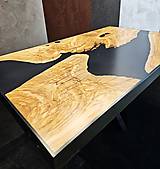 Nábytok - Konferenčný stolík z olivového dreva - čierny matný - 16576627_