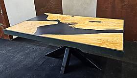 Nábytok - Konferenčný stolík z olivového dreva - čierny matný - 16576628_