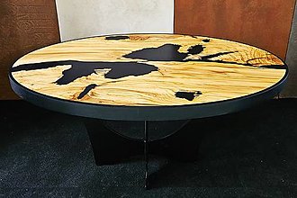 Nábytok - Čierny konferenčný stolík z olivového dreva - 16575593_