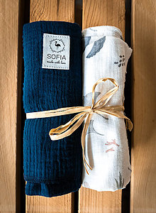 Detský textil - Sada mušelínových plenek - moře - 16575492_