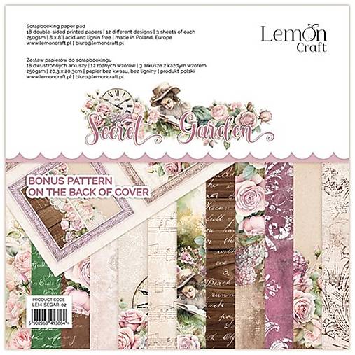 Papier - Scrapbook papier Lemoncraft Secret Garden 8x8 - 16578609_
