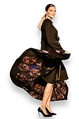 Šaty - Dámske, dlhé letné šat, čierne, viskóza, ručne maľované, - 16578805_
