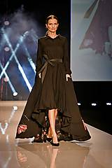 Šaty - Dámske, dlhé letné šat, čierne, viskóza, ručne maľované, - 16578808_