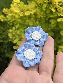Náušnice - *Blue jeans flowers* Maxi - 16577781_