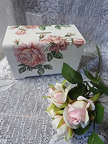Dekorácie - Romantická velká pokladnička svadobná  vintage roses - 16578633_