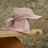 Detské čiapky - Rastúca pirátka vyšívaný mušelín - 16578604_
