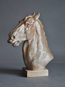 Sochy - Dynamická busta koňa - 16577552_
