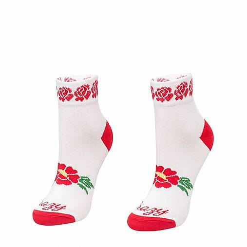 Ponožky CrazyStep Červené folkové ponožky krátke