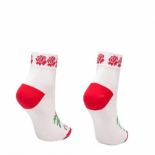Ponožky CrazyStep Červené folkové ponožky krátke