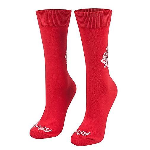 Ponožky CrazyStep Červené ľudové srdiečko