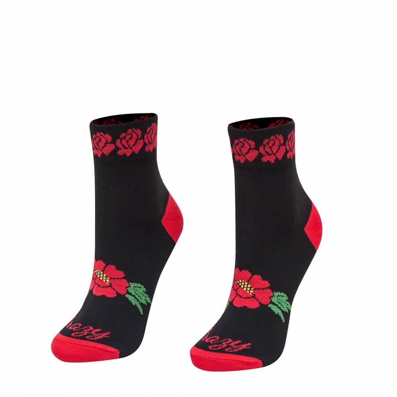 Ponožky CrazyStep Čierne folkové ponožky krátke