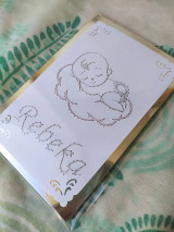 Papiernictvo - Magic card - bábätko v oblakoch s menom - 16578246_