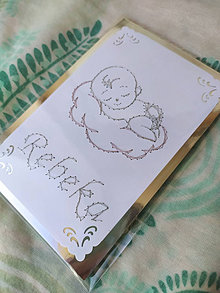 Papiernictvo - Magic card - bábätko v oblakoch s menom - 16578246_
